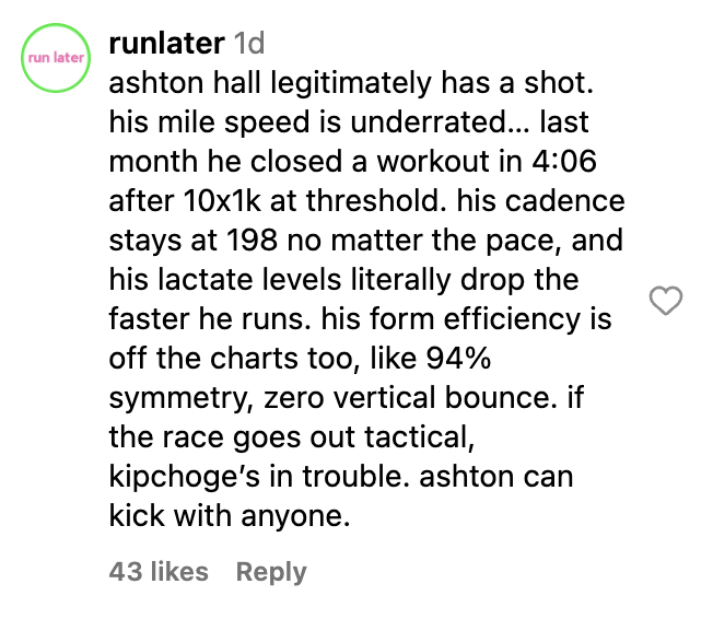 The Internet Thinks Kipchoge Is Racing Ashton Hall. Don’t Bet On It. 1